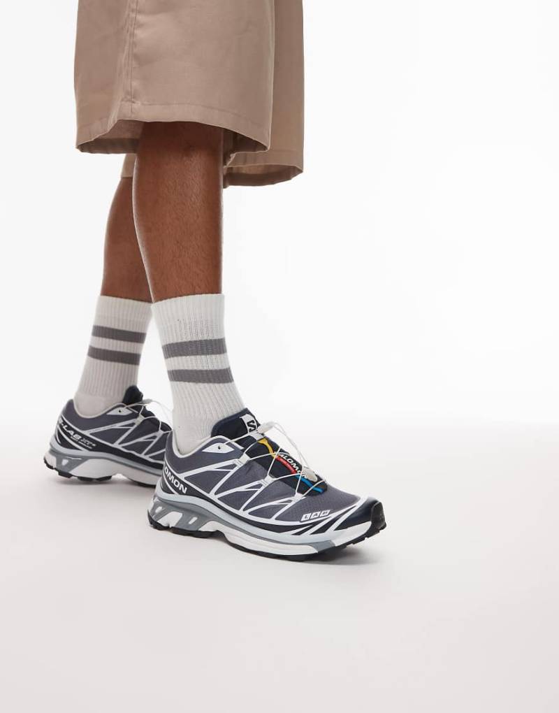 Salomon - XT-6 - Sneaker in Blau und Violet Tulip-Schwarz von Salomon