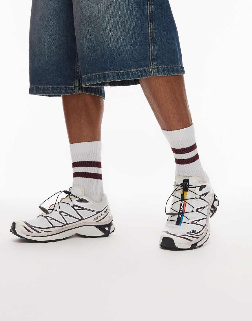 Salomon - XT-6 - Sneaker in Weiß und Plum Perfect von Salomon