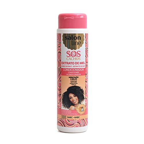 Salon Line Conditioner S.O.S Cachos Extrato de Mel Nutritivo 300 Ml ( Honey and Coconut Oil 10.1 OZ - Moisturizing - Nutrition - Shine and Softness Curl Girl Method von Salon Line