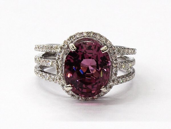 5.78Ct Rosa Spinell Und Diamant 14K Ring Vintage Gut Schmuck Urlaub Geschenk Schöne Hohe Qualität von SalonClassique