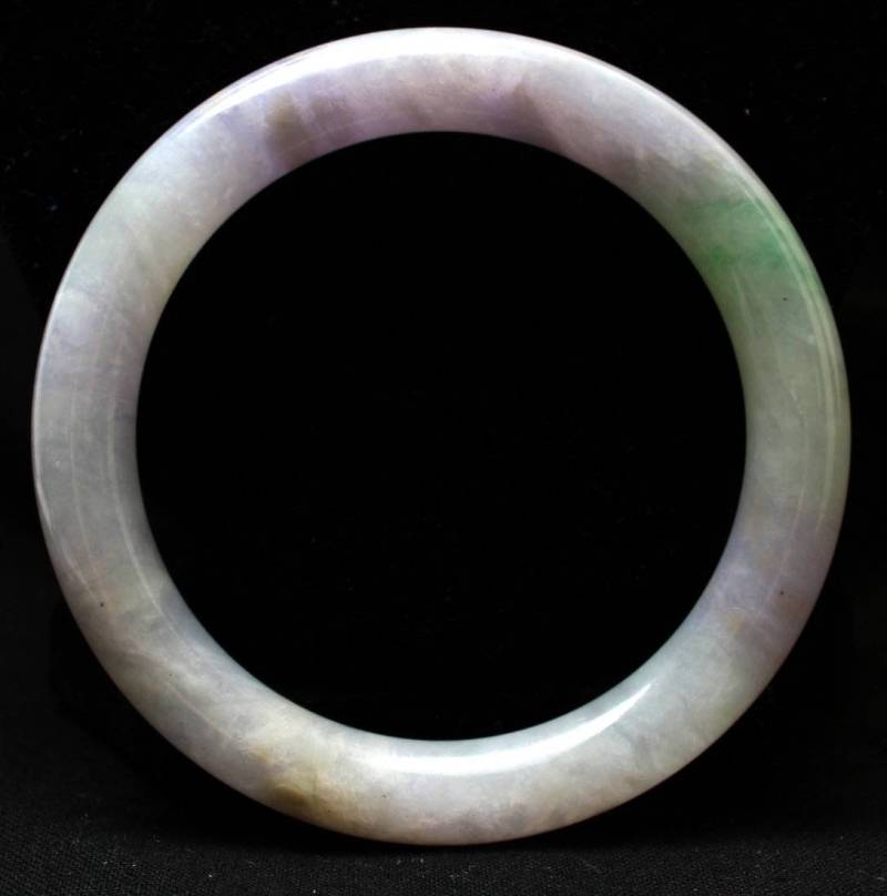 Gia Certifie Vintage Translucent Natural Jadeit Armreif A Grade Jade Rundschnitt von SalonClassique