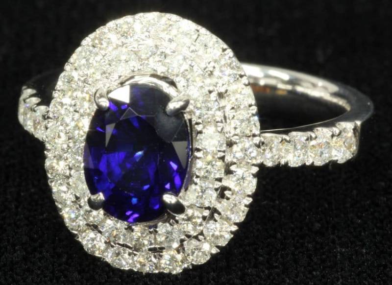 Sapphire Diamant Ring 585Er Weissgold Vintage Edle Schmuck Urlaub Geschenk Weihnachten Newyear von SalonClassique