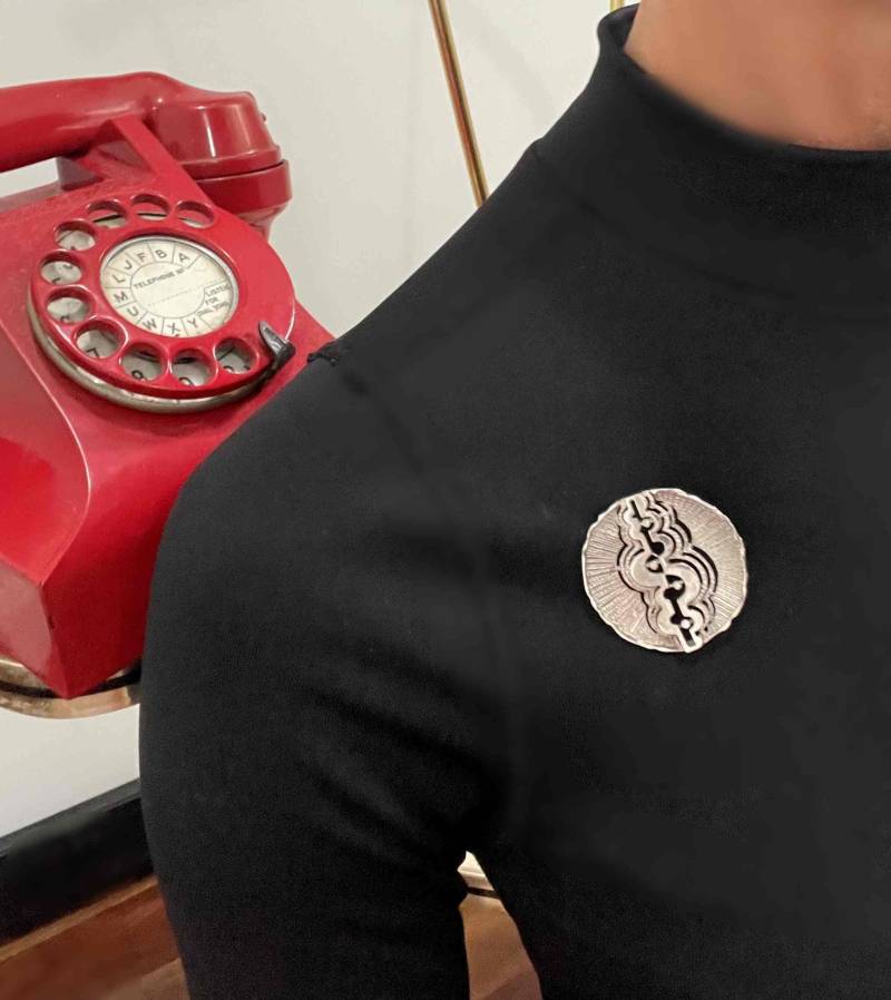 1970Er Jahre Modernist Silber Brosche Vintage Mid Century Unisex Kreis Schmuck Geschenke von SalonUber