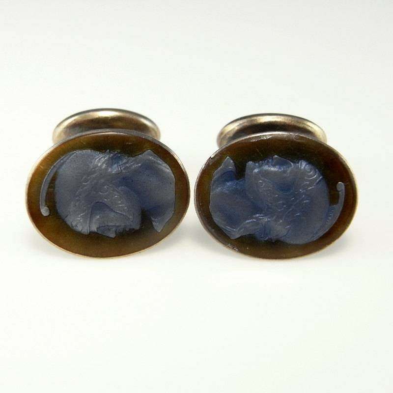 Antike Emaille Art Deco Handgefertigte 1920Er Jahre 1930Er Silber Manschettenknöpfe Herren Accessoires Geschenke Für Papa Him Mann Bruder von SalonUber