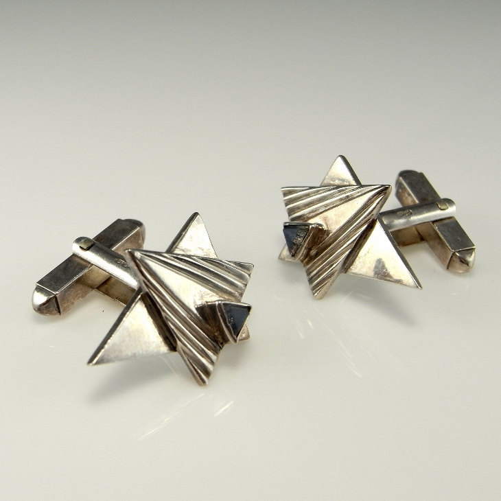 Blau Mondstein Manschettenknöpfe Sterne Sterling Silber Für Herren Mid Century Accessoires Geschenke 1970Er Jahre Schmuck von SalonUber