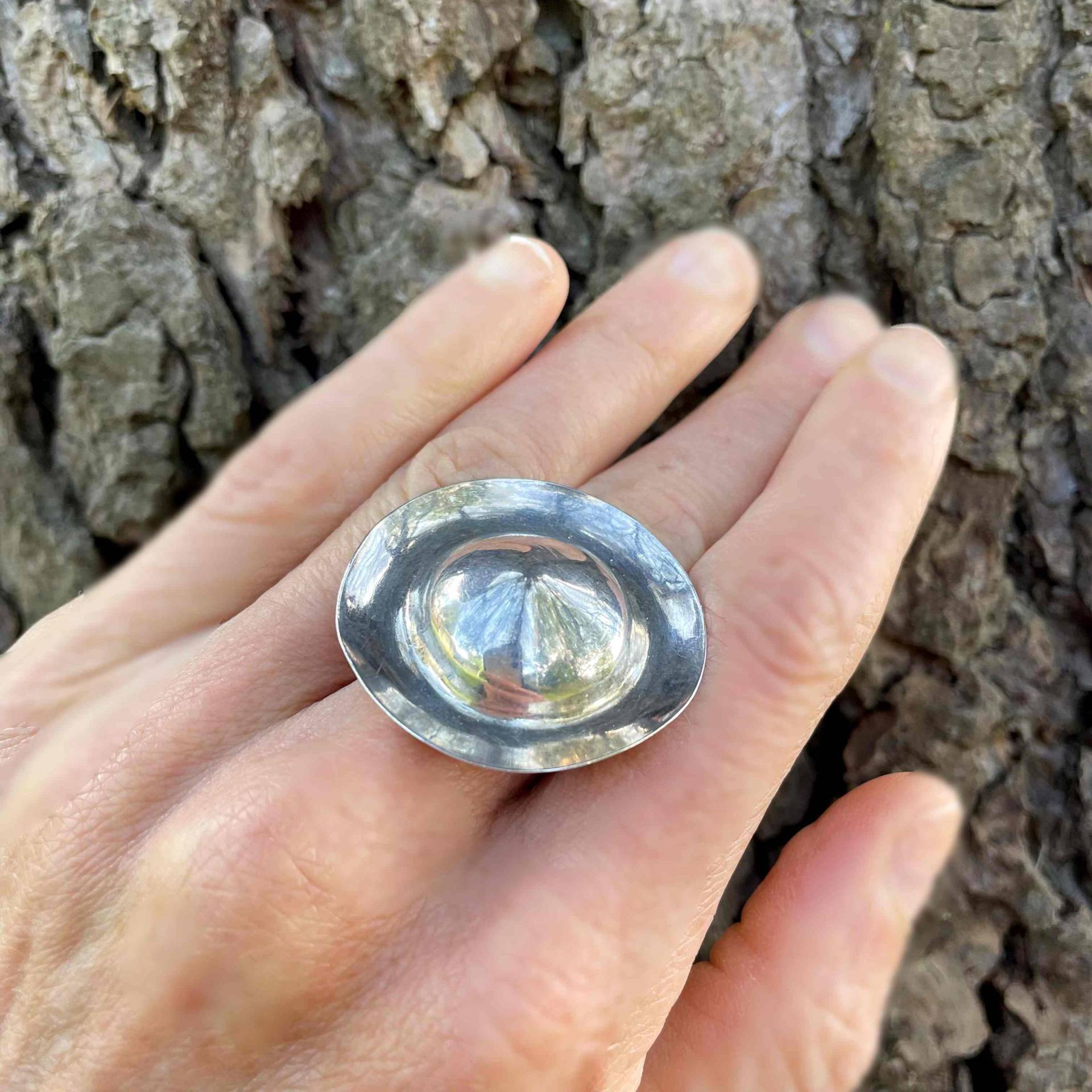 Großer Sterling Silber Ring Unisex 1960Er Jahre 1970Er Ringe Schmuck Mid Century Geschenke von SalonUber