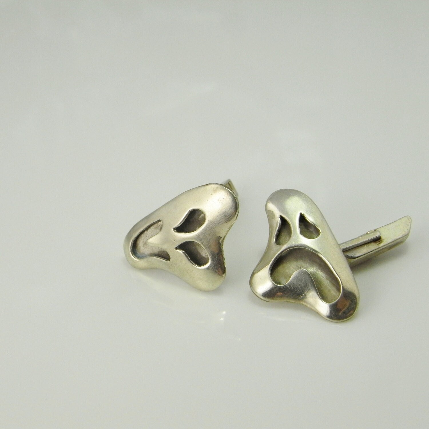 Komödie Tragödie Maske Geist Phantom Sterling 925 Silber Manschettenknöpfe Schmuck Herren Vintage Accessoires Einzigartige Geschenke von SalonUber