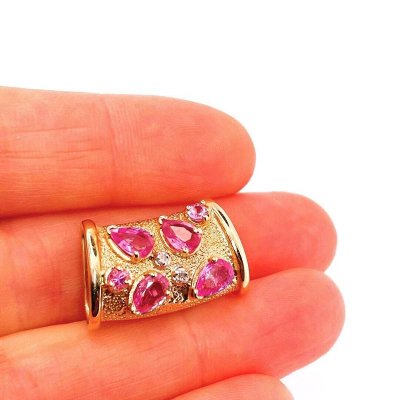 Natürliche Rosa Saphir Anhänger Schmuck 14K Gold Rosa Diamant Halskette Unbehitzte Zustand Jubiläumsgeschenk Natürliche Rosa Saphir Anhänger Schmuck 14K Gold Rosa Diamant Halskette Unbehitzte Zustand Jubiläumsgeschenk von SalonUber