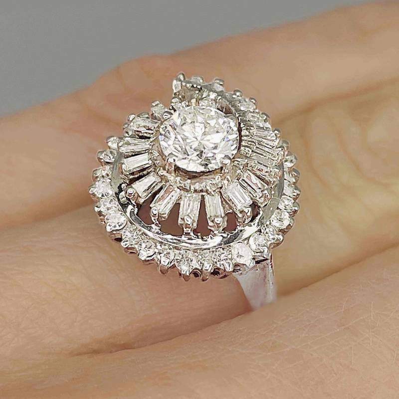 Ooak 1940S Spiral Swirl Unbehandelter Diamant 18K Gold Ring Einzigartige Vintage Verlobungsringe von SalonUber