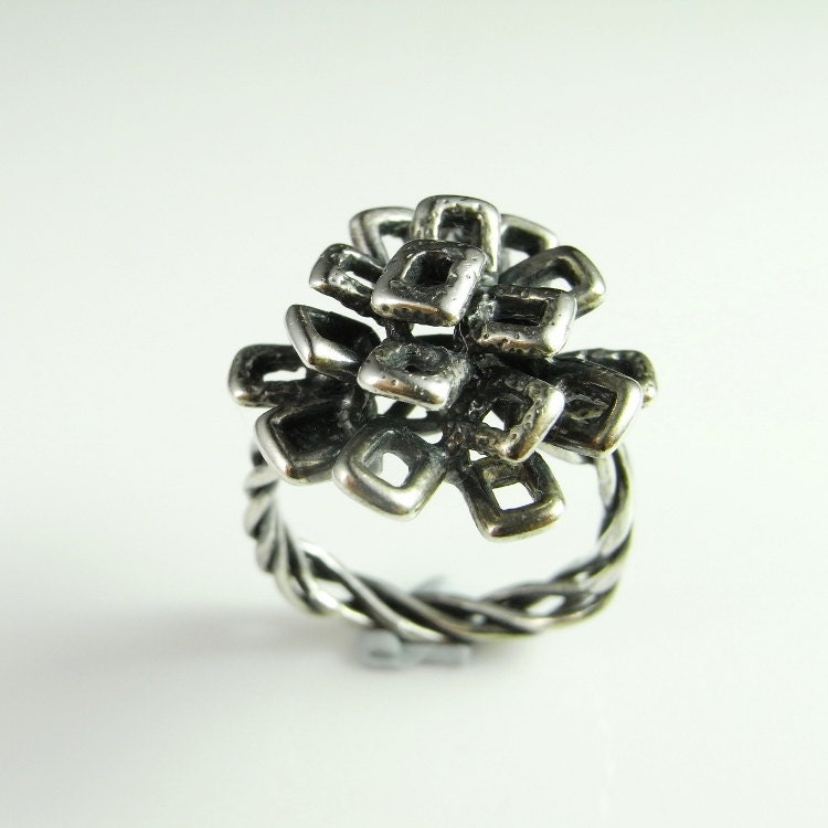 starburst Unisex Modernist Silber Ring Mid Century Abstrakt Geschenk Einzigartige Ringe 1970Er Jahre Schmuck Boho starburst Unisex Modernist Silber Ring Mid Century Abstrakt Geschenk Einzigartige Ringe 1970Er Jahre Schmuck Boho von SalonUber