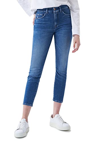Salsa Cropped Push IN Faith-Jeans, Slim, MIT Stickerei AN DER Tasche von Salsa
