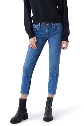 Salsa Cropped Push Up Wonder-Jeans, Skinny, mit Materialmix von Salsa