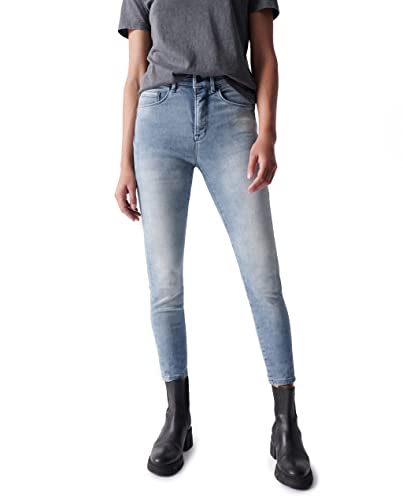 Salsa Jeans Faith, Push IN, Cropped Hose, IN GEWASCHENEM Denim von Salsa