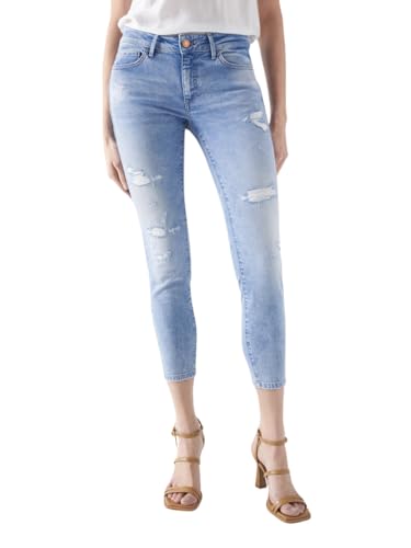 Salsa Wonder Push UP-Jeans, Cropped Slim-Passform, IM Destroyed-Look von Salsa
