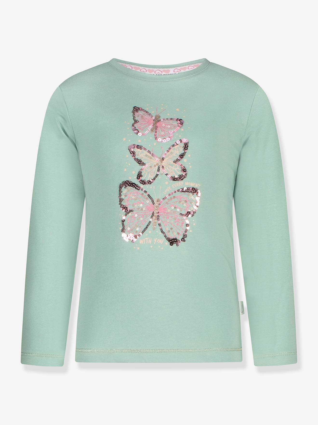 Mädchen Langarmshirt mit Schmetterlingen SALT AND PEPPER mandel von Salt And Pepper