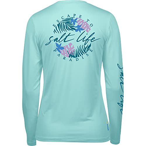 Salt Life Damen Oasis Fit T Langen Ärmeln Performance Shirt, Light Aruba Heather, X-Large von Salt Life