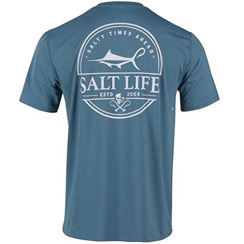 Salt Life Herren Dragnet SLX Kurzarm klassischer Passform Performance Shirt, Blau (Coastal Blue), X-Large von Salt Life