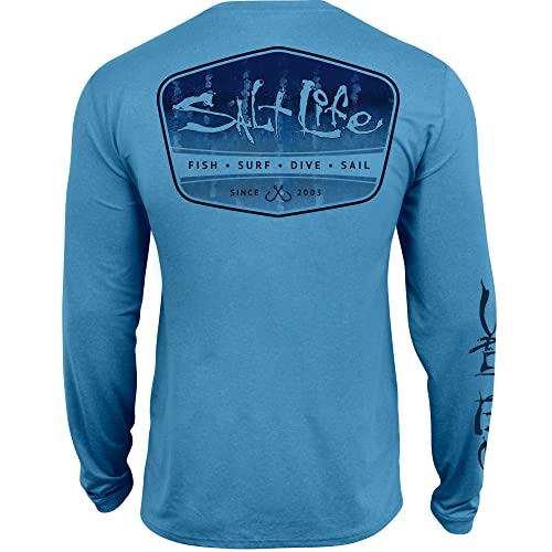 Salt Life Herren Marlin Fade Langarm-T Passform Performance Shirt, Malibu Blau, XX-Large von Salt Life