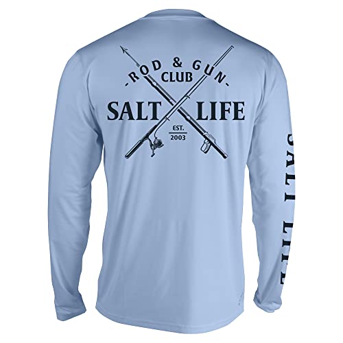 Salt Life Herren Rod and Gun Club Langarm-T Passform Performance Shirt, luftiges Blau, Large von Salt Life