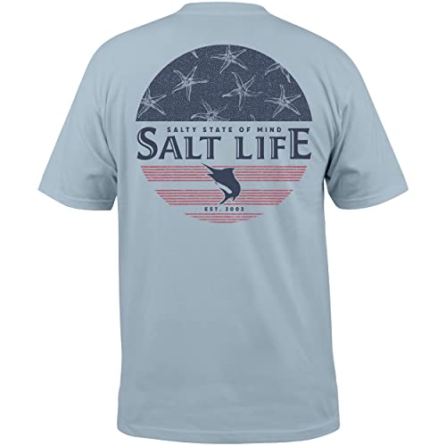 Salt Life Herren Salty Honor kurzen Ärmeln, Bequeme Passform T-Shirt, Blue Stone, XX-Large von Salt Life