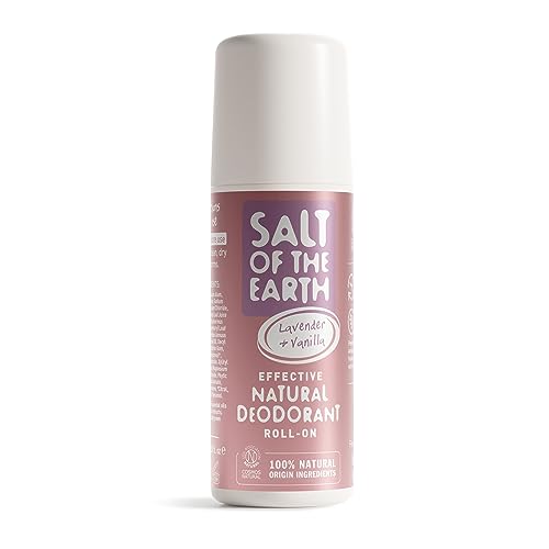 Salt Of The Earth Natürlicher Deo Roller Lavendel & Vanille - 100% Natürliche Inhaltsstoffe - Wirksamer Schutz - Vegan & Tierversuchsfrei - Deo Roll On Damen Männer & Kinder - 75 ml von Salt Of the Earth