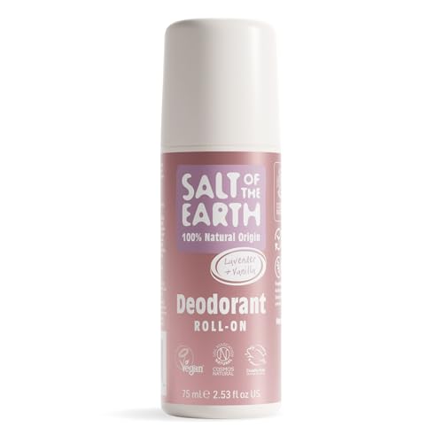 Salt Of The Earth Natürlicher Deo Roller Lavendel & Vanille - 100% Natürliche Inhaltsstoffe - Wirksamer Schutz - Vegan & Tierversuchsfrei - Deo Roll On Damen Männer & Kinder - 75 ml von Salt Of the Earth