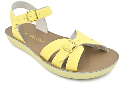 Salt Water Sandals Sun-San Damen Boardwalk Leder Sandalen, Buttergelb, 36 EU von Salt Water Sandals