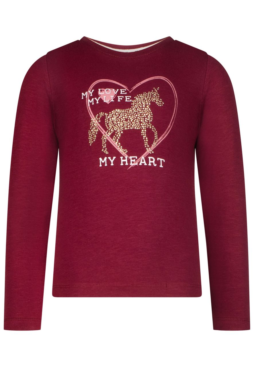 Salt and pepper Longsleeve Mädchen Winter burgundy Pferd von Salt and pepper