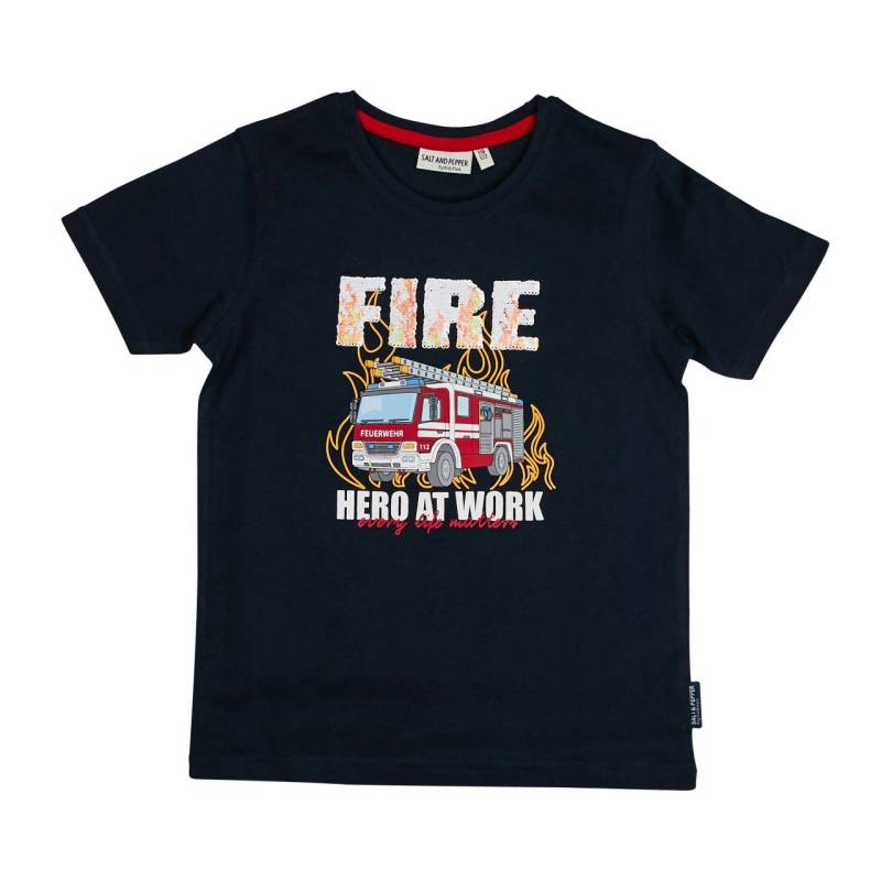 Salt and pepper T-Shirt Junge navy Wendepailetten von Salt and pepper