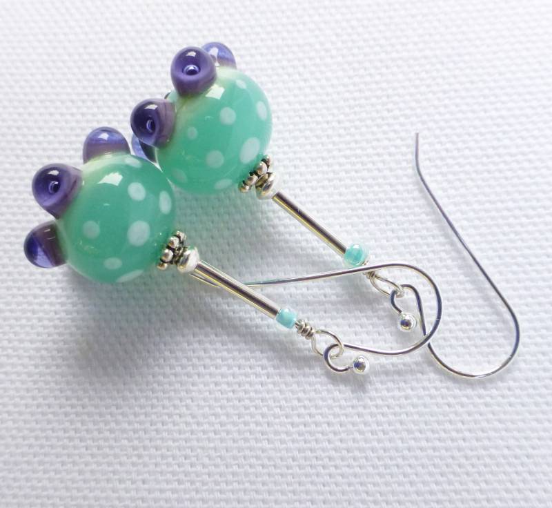 Ohrringe - Sra Gemacht, Glasperlen, Perlen-Ohrringe, Einzigartige Ohrringe, Bunte Sterling 108 Ohrringe - Sra Gemacht, Glasperlen, Perlen-Ohrringe, Einzigartige Ohrringe, Bunte Sterling 108 von SaltAireStudio