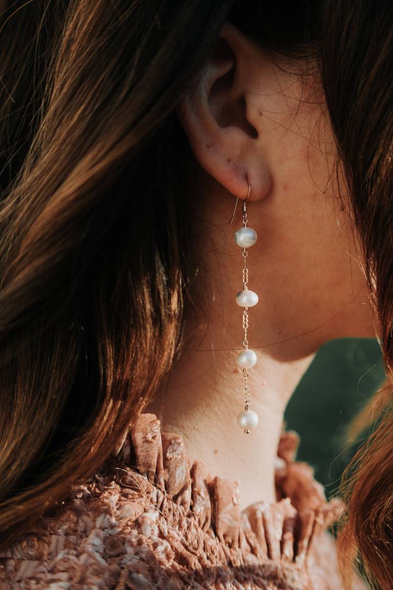 Süßwasser Perlen Ohrringe 14K Gold Filled Brautschmuck von SaltWaterDesignsNY