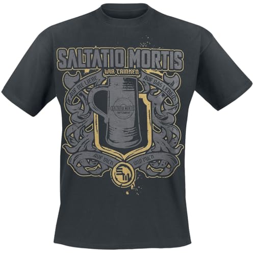 Saltatio Mortis Wir Trinken Männer T-Shirt dunkelgrau M 100% Baumwolle Band-Merch, Bands von Saltatio Mortis