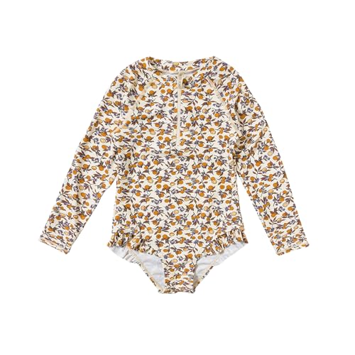 Salted Stories SASS24-071SAP Badeanzug Langarm mit UV-Schutz (UPF 50+) - L'orange/Safi (Gr. 98/104) von Salted Stories