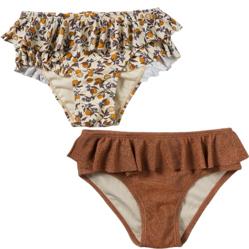 Salted Stories SASS24-151SAX Badehose mit Rüschen 2er Set - L'orange/Sophie beige/orange (Gr. 110/116) von Salted Stories