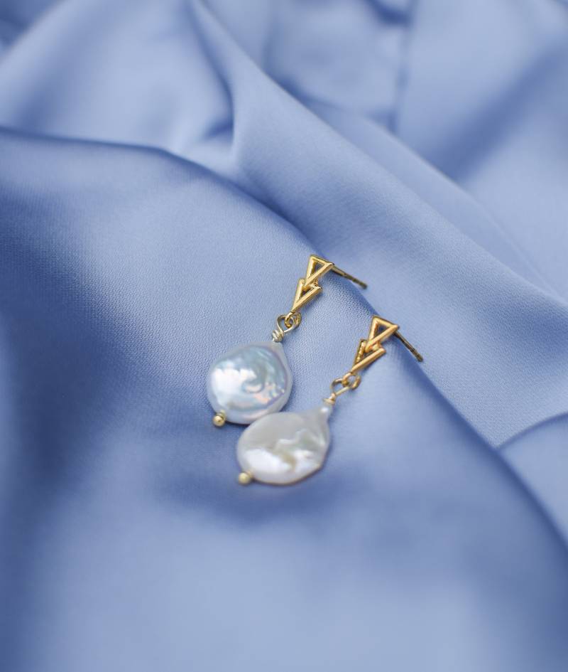 Süßwasser Perle Ohrringe Tropfen Sterling Silber 925 24K Vergoldet Natürliche Hochzeit Braut Statement Piece 2023 Graciosa von SaltedCoconutStore