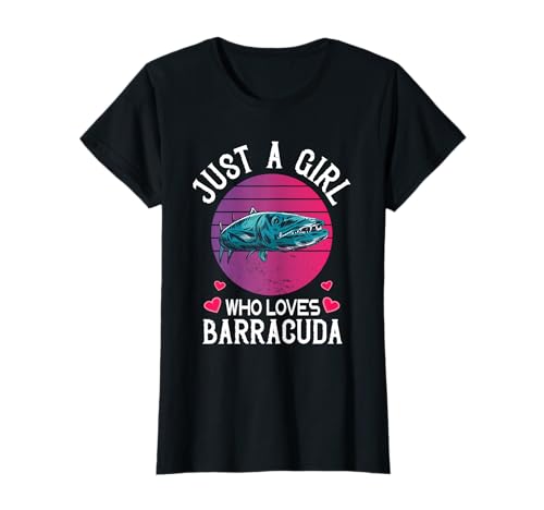 Barracuda Salzwasserfisch Barracuda Fish Lover Just A Girl T-Shirt von Saltwater Barracudas Fish Lover Fishing