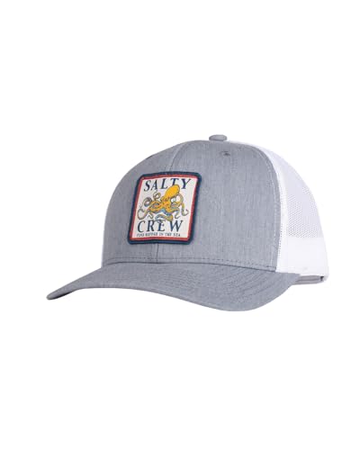Salty Crew Ink Slinger Retro Trucker HthrGrey-Wht OS - Baseball Hat Unisex Adjustable for Adults Premium Cotton Hat Outdoor Sports for Men and Women von Salty Crew