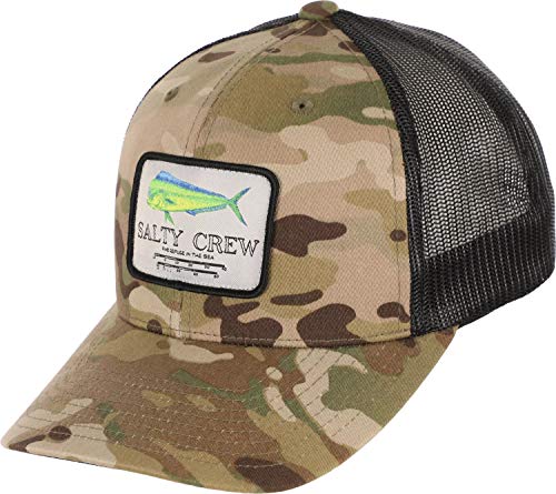 Salty Crew Herren Fish Logo Retro Trucker Hat - Unisex Verstellbare Baseballmütze für Erwachsene - Premium Baumwolle, Multicam/Grün, Einheitsgröße von Salty Crew