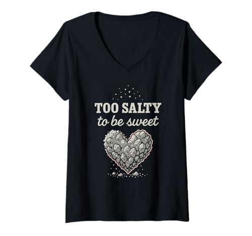 Damen Salzliebhaber, natriumabhängig, NaCl, Meme-Geschmack, Fanatic Kitchen T-Shirt mit V-Ausschnitt von Salty Personality Foodie Joke Funny Chef Himalayan