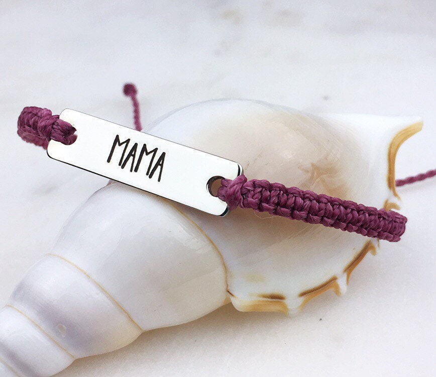 Mama Freundschaftsarmband, Wachskordel, Verstellbar von SaltyBohoCalifornia