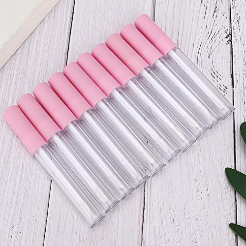 10pcs Refillable Lip Gloss Bottle DIY Empty Lip Balm Tube Container Makeup Tool Accessory (Neuer Pulverdeckel (transparente Flasche)) von Saluaqui