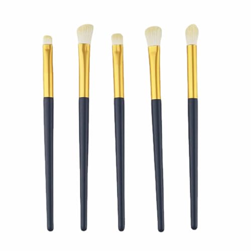 5-teiliges Lidschatten-Pinsel-Set, Synthetische Faser, Haarfrei, Dichter Pinsel, Haar-Make-up-Pinsel-Set, Foundation, Puder, Concealer, Lidschatten, Rouge, Make-up-Pinsel für von Saluaqui