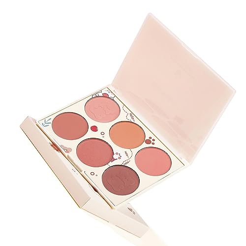 6 Color Blush Palette Women Makeup Contour Highlight Matte Face Blush Powder Pigmented Cosmetics Gift (6-Farben-Rouge-Palette) von Saluaqui