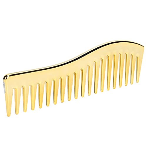 Breiter Zahn Entwirrter Kamm | Kein Griff Hair Styling Tool | Großer Salon -Shampoo -Kamm für Männer und Frauen Hochtemperaturbeständiges, Tragbares Plastikdesign (GOLD) von Saluaqui