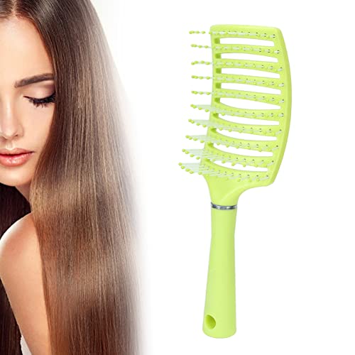 Entwirrungsbürste für Glattes Haar, Haarentwirrer, Professionelles, Belüftetes Paddel-Haarbürsten-Styling-Werkzeug für Männer und Frauen mit Rundem Kammzahnkopf (Fluoreszierendes Gelb) von Saluaqui