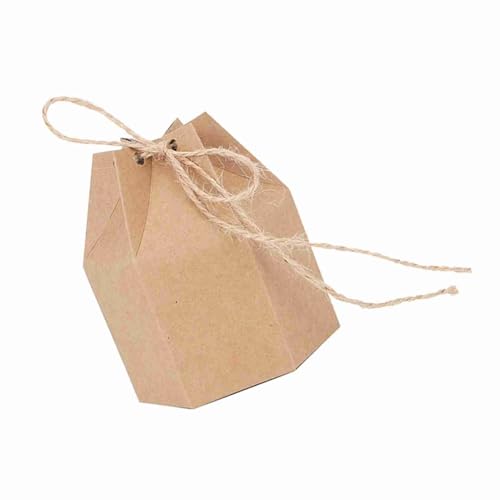 Kleine Geschenkboxen, 50 Stück, Innovative DIY-Papier-Süßigkeitsschachtel, Geschenktüte, Kleine Geschenkbox mit Hanfseil, Kleine Schachteln für Hochzeit, Party, Babyparty von Saluaqui