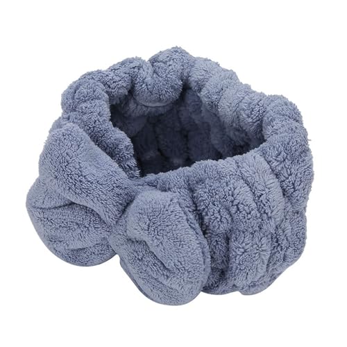 Korallenfleece Hairbow Stirnband | Starkes Wasserabsorptions -Make -up -Haarband | Grünes Kosmetisches Haarband für Haarzubehör (Dunstblaue Haargürtel) von Saluaqui