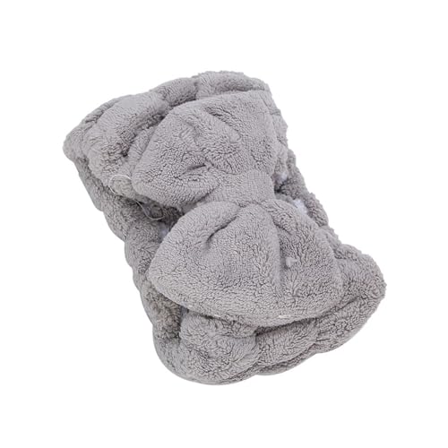 Korallenfleece Hairbow Stirnband | Starkes Wasserabsorptions -Make -up -Haarband | Grünes Kosmetisches Haarband für Haarzubehör (Premiumgrau Haartieme) von Saluaqui