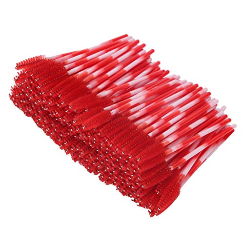 Leichte Einweg -Mascara -Zauberstäbe 200pcs Set - Flexible Wimpern- und Augenbrauen -Applikatorbürste für Erweiterungen - Hellpurpures Kosmetisches Werkzeug für Reise- und Salonkonsum (Rot) von Saluaqui