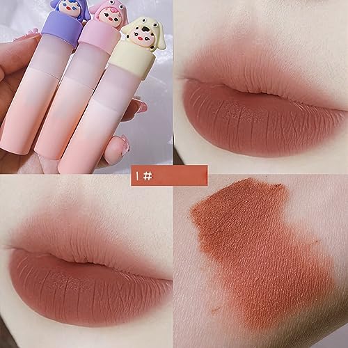 Lip Gloss Soft Smooth Cute Animal Look Stick Free Vibrant Color Long Lasting Matte Lipstick (0,1 Unzen) von Saluaqui